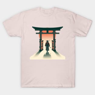 Torii Gate and Samurai T-Shirt